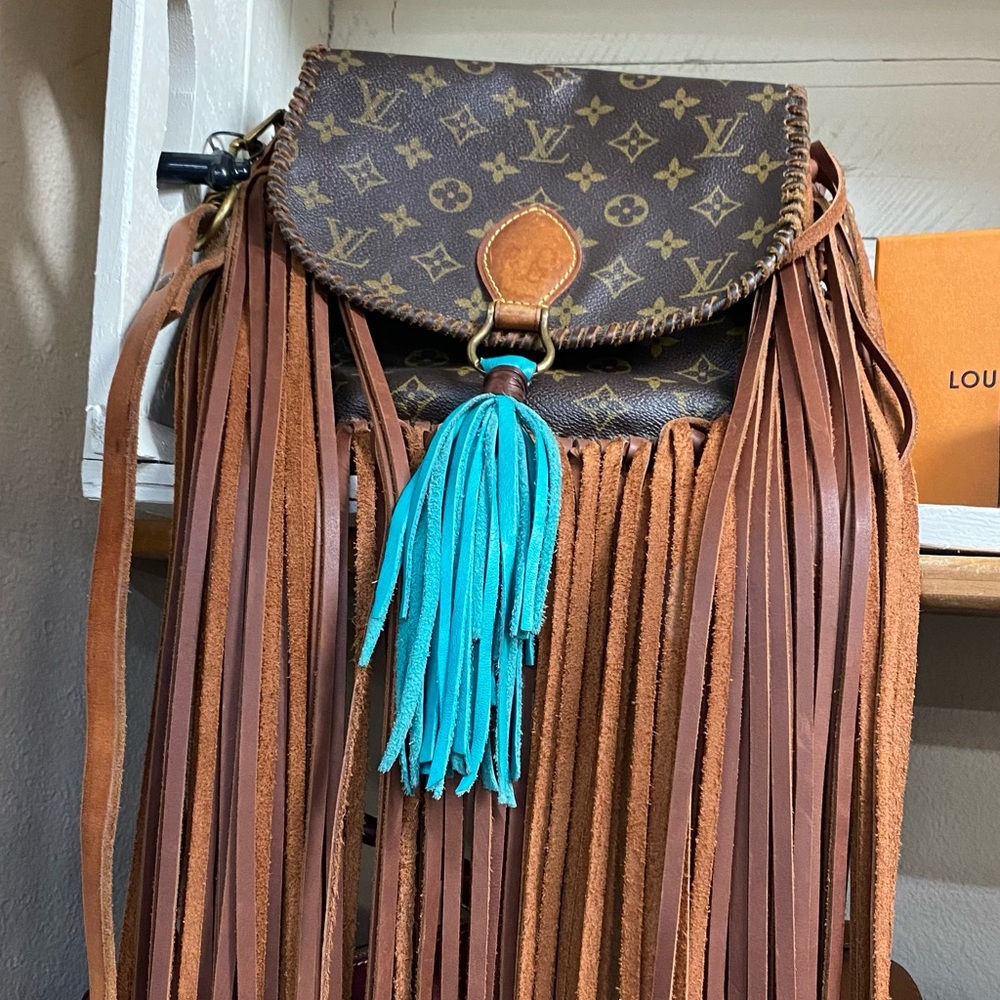 Louis Vuitton Brown and Turquoise Crossbody Bag